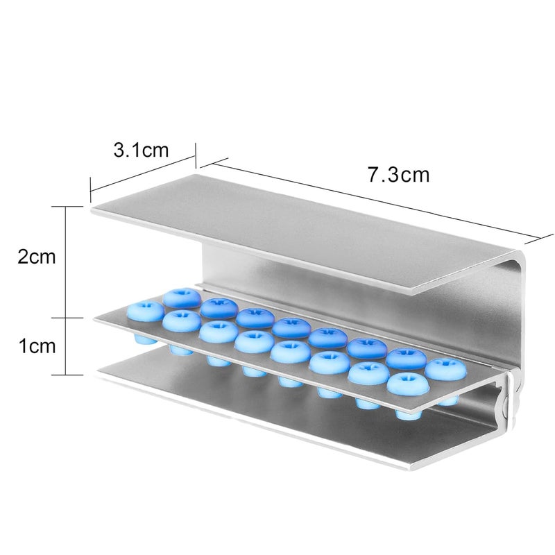 EustomA 16 Holes Burs Holder 4 pcs Block Case High Temperature Sterilizable Autoclavable Burs Holder Box (Silver) - Image 3
